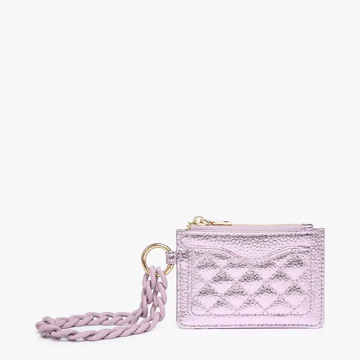Quilted Wristlet w/ Chain Bangle