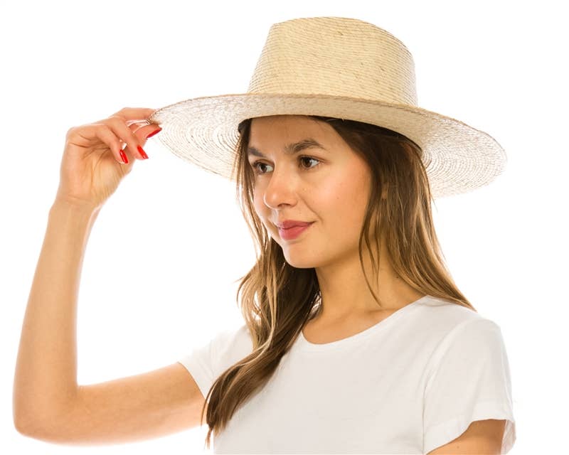 Palm Leaf Straw Rancher Hat