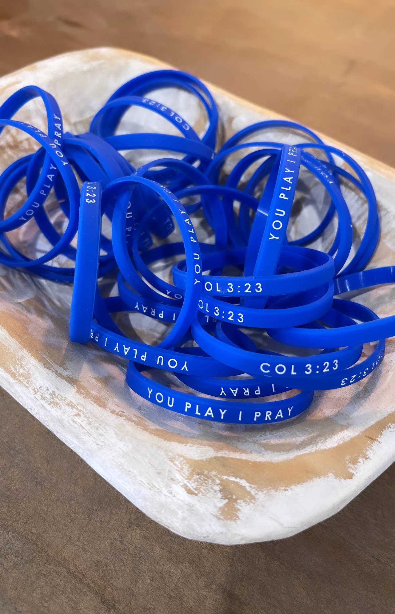 Team Spirit Bracelets You Play I Pray Blue