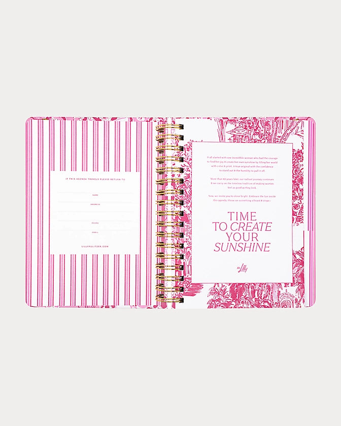 Large 17 Month Agenda, Conch Shell Pink Burst Of Joy