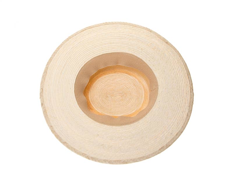Handmade Palm Leaf Straw Gambler Hat Ivory