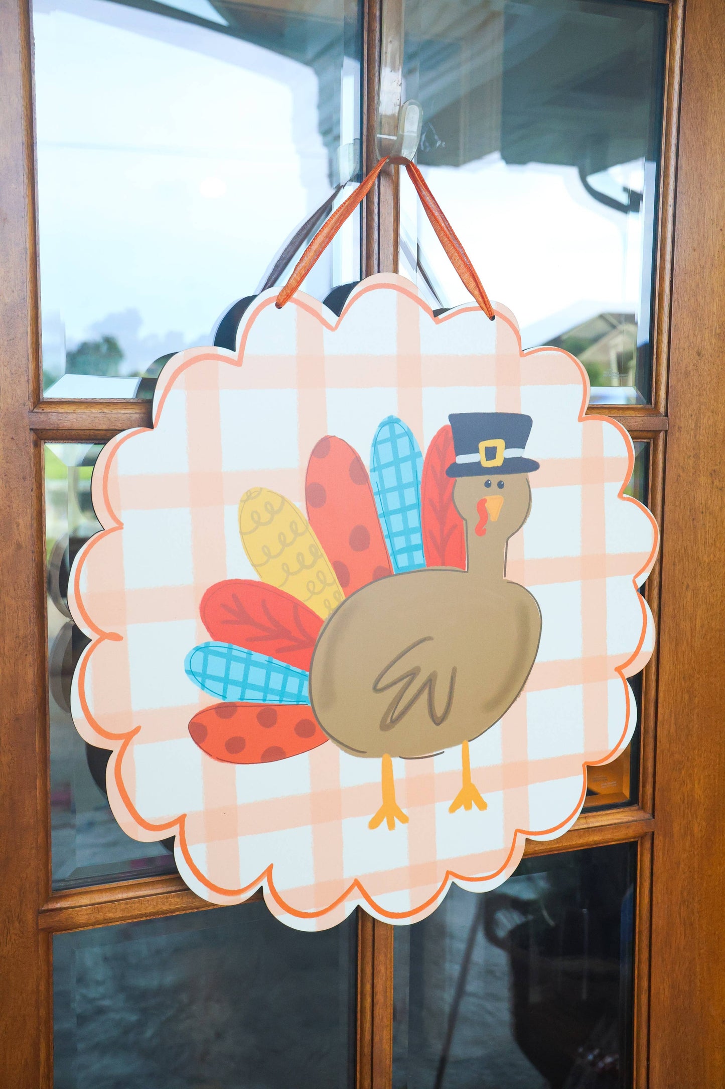 Patchy the Turkey Scalloped Doorhanger