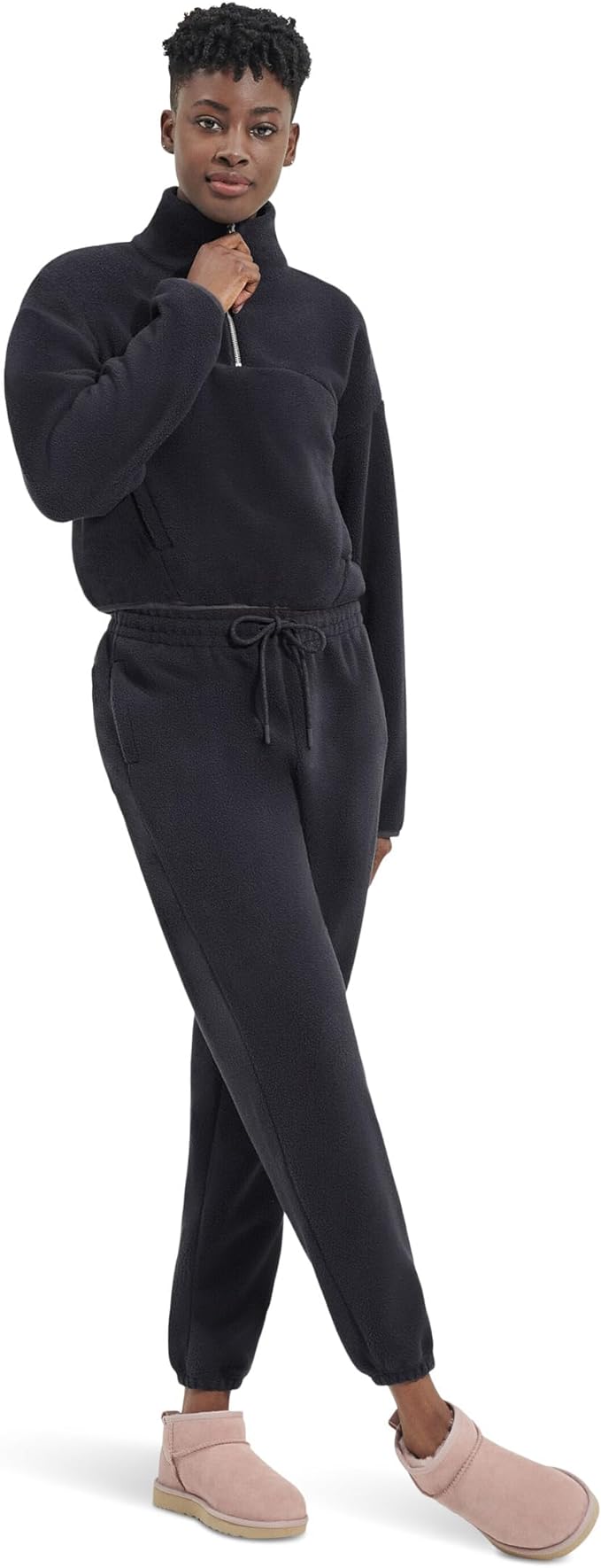 Cassady Micro Half Zip in Black