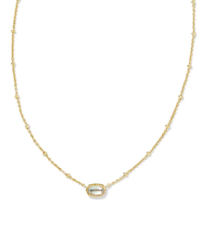 Baby Elisa Satellite Short Pendant Necklace in Gold Dichroic Glass