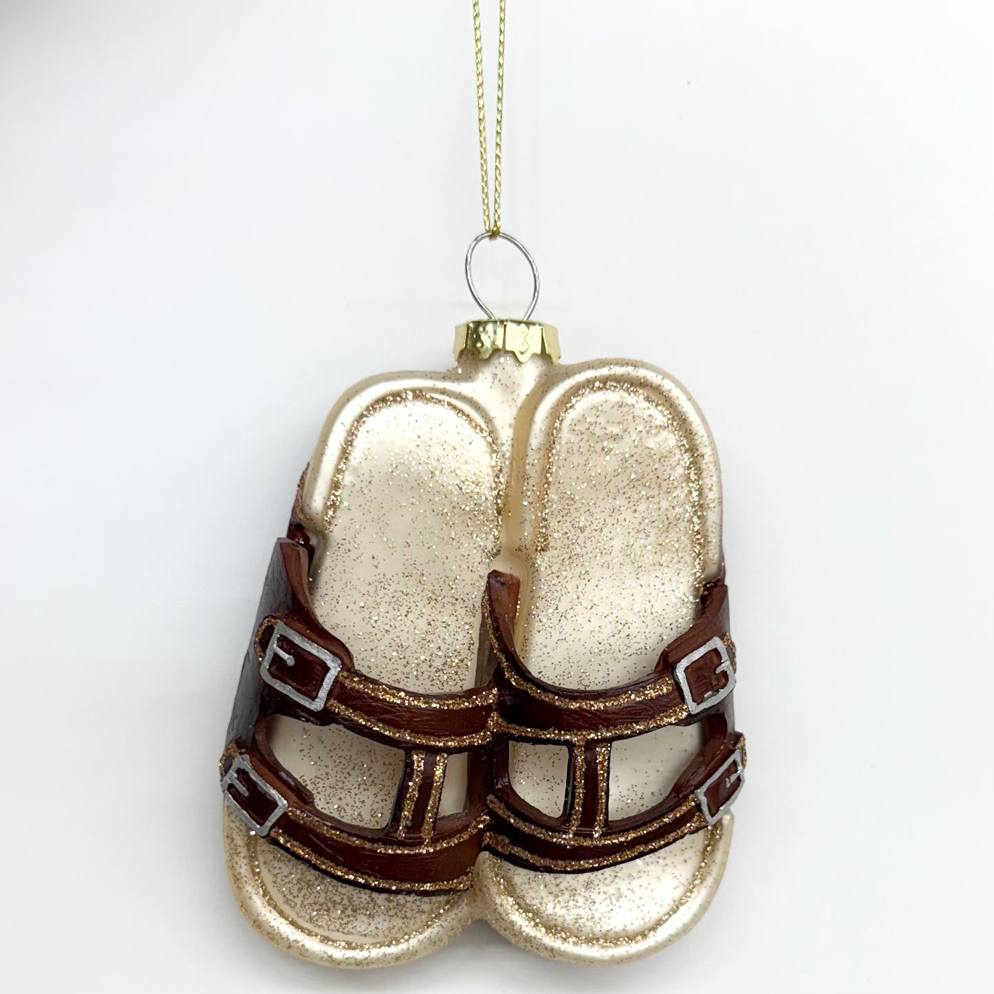 3.86"H Glass Sandal Christmas Ornament