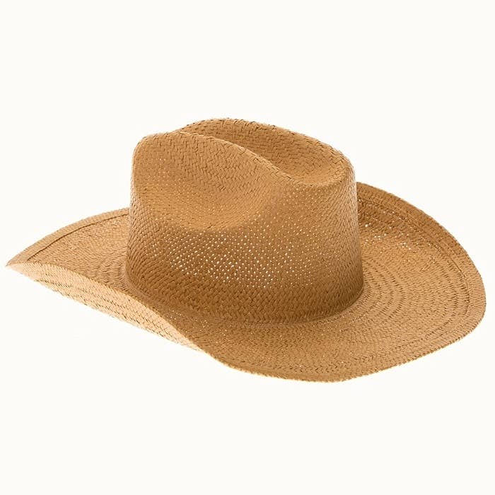 Handmade Western Smooth Toyo Straw Cowboy Hat, Adjustable: Black