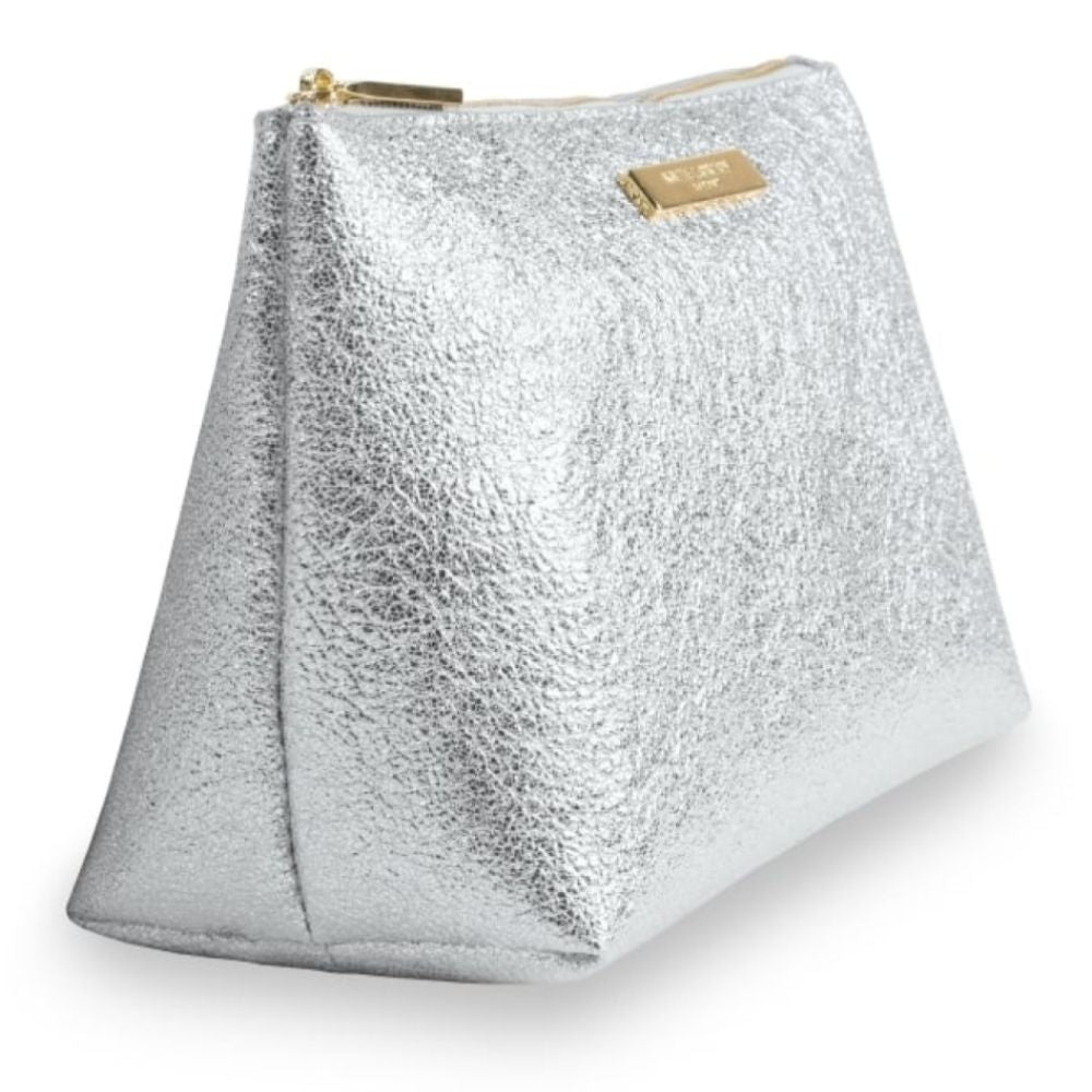 Mia Makeup Bag in Silver
