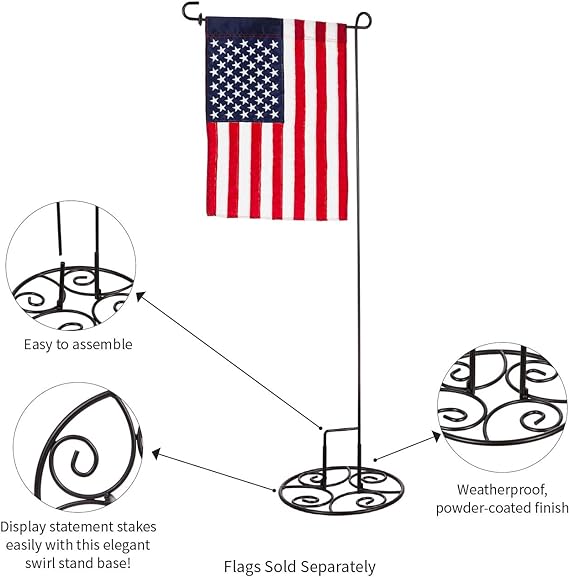 Elegant Swirl Flag Stand Base