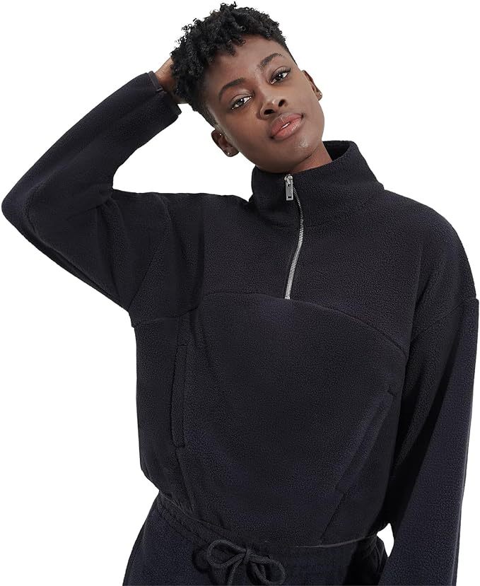 Cassady Micro Half Zip in Black