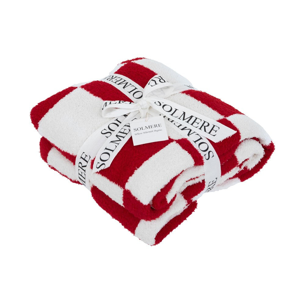 Red Check Chenille Blanket