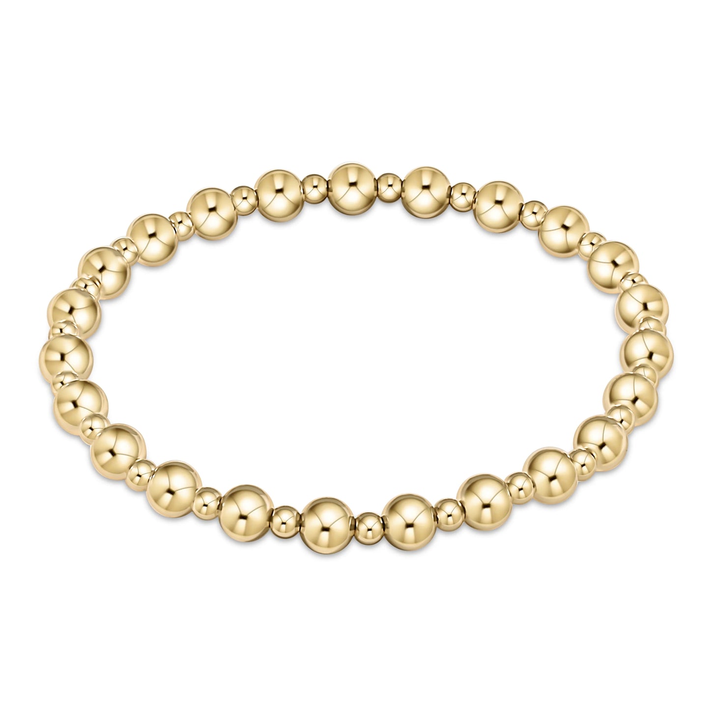ENEWTON EXTENDS - CLASSIC GRATEFUL PATTERN 5MM BEAD BRACELET - GOLD
