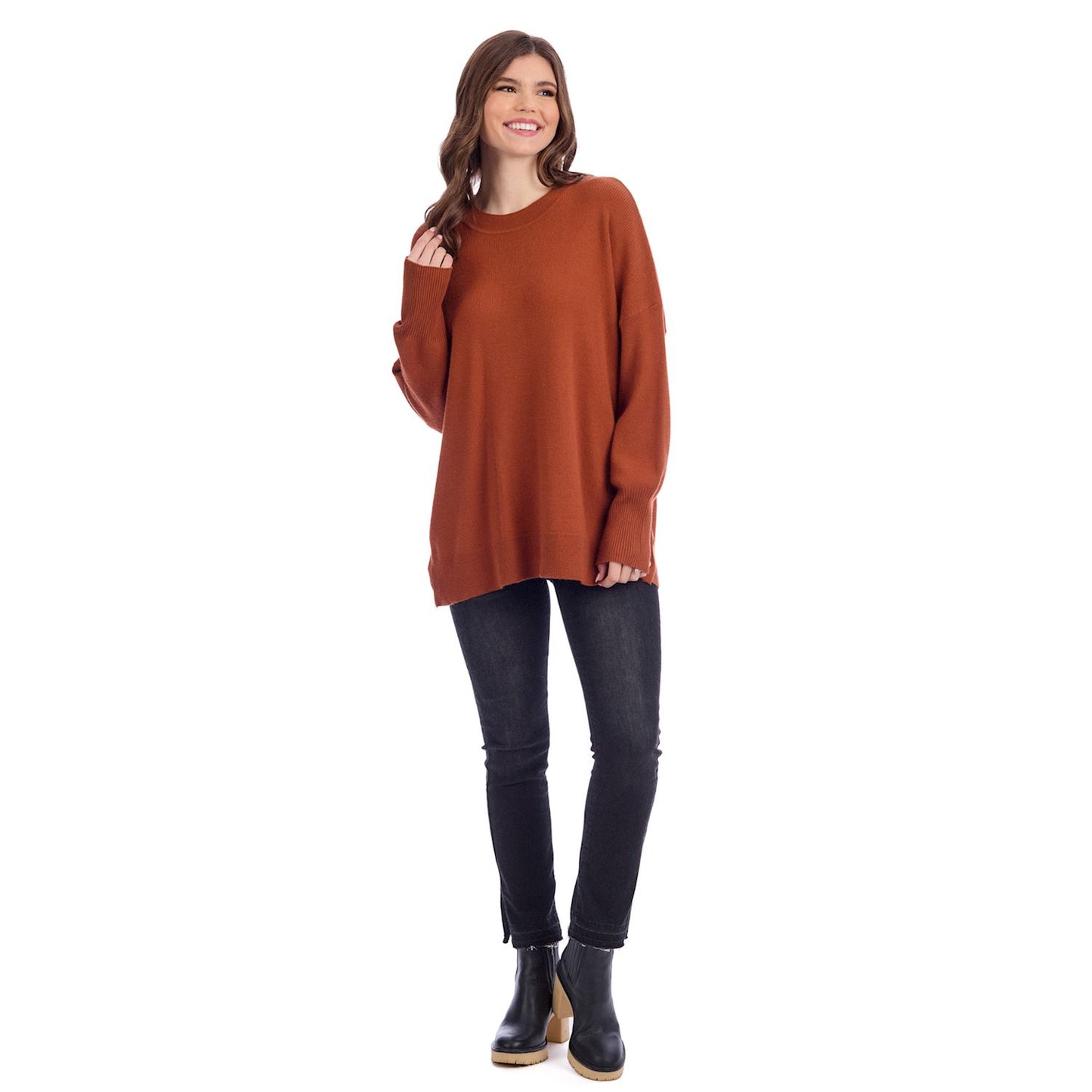 Noralee Button Sweater Rust