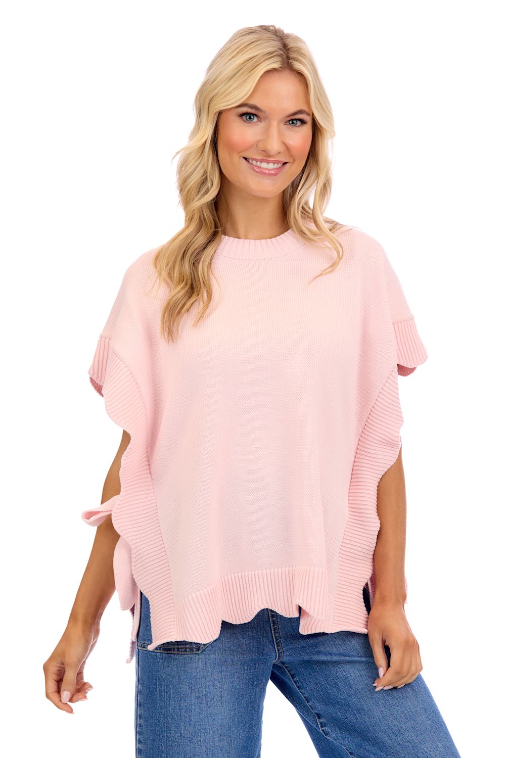 Pink Rigsby Scallop Sweater