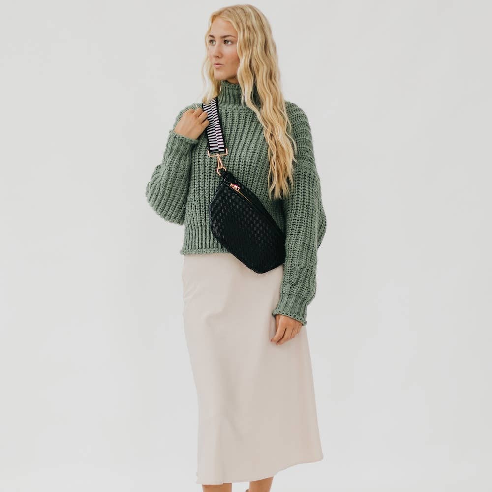 Westlyn Woven Bum Bag: Black