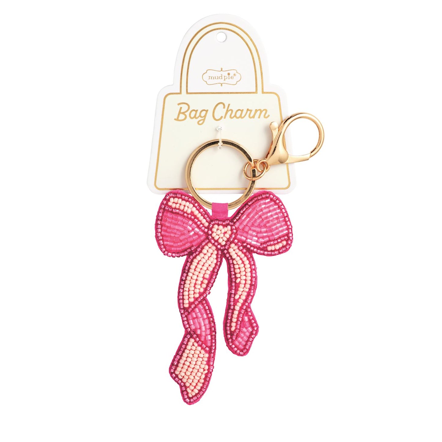 Bow Valentine's Beaded Bag Charm