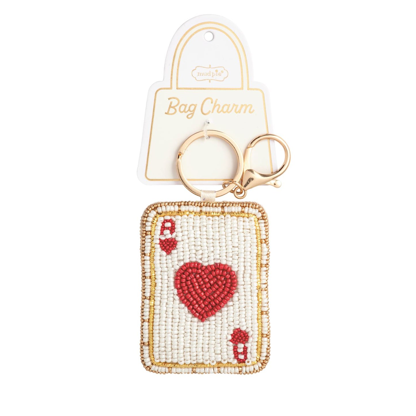 Card Valentine's Beaded Bag Charm