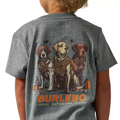 YOUTH SHORT SLEEVE TEE - CAMO DUCK DOGS - DARK HEATHER GREY