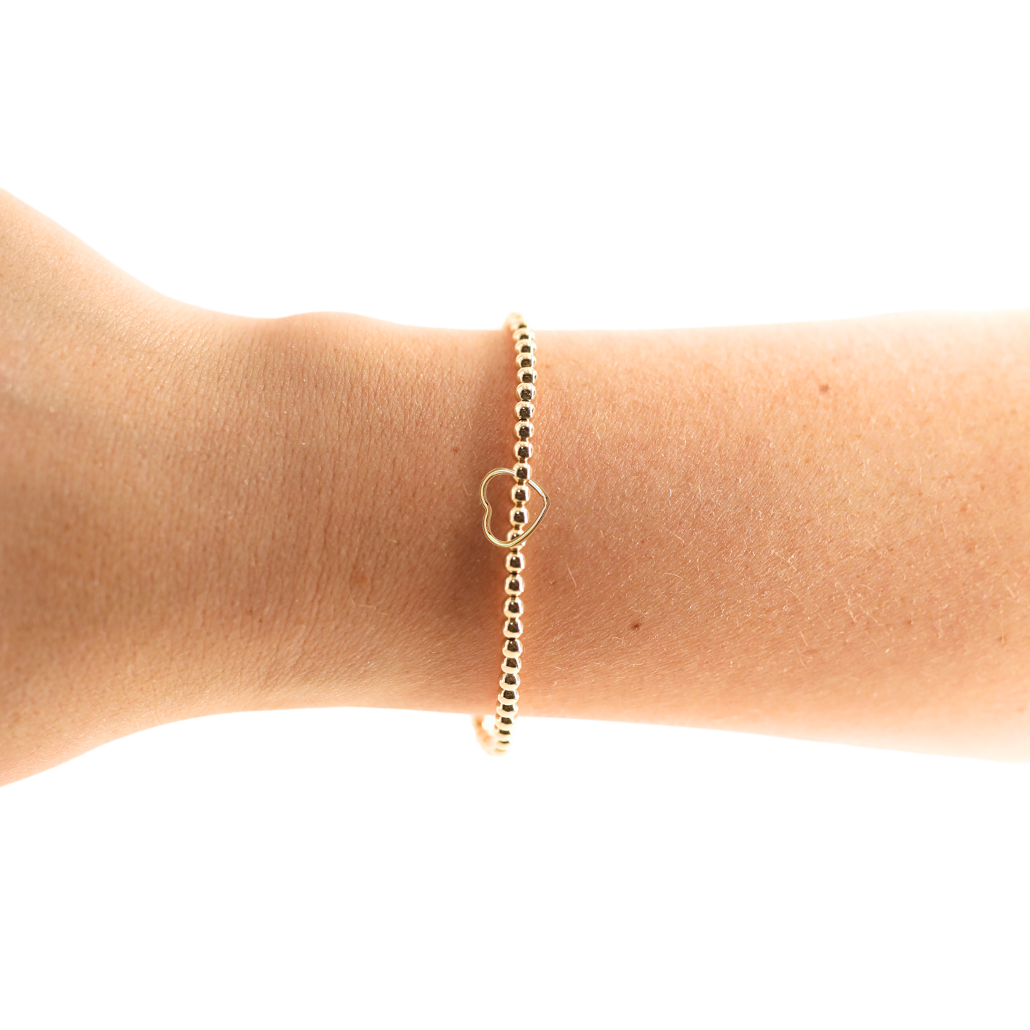 Wire Heart Charm Bracelet: Standard 6.75 inch