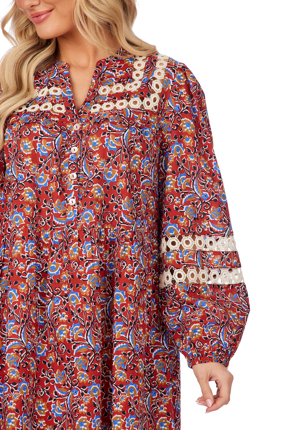 Rust Print Barlowe Dress