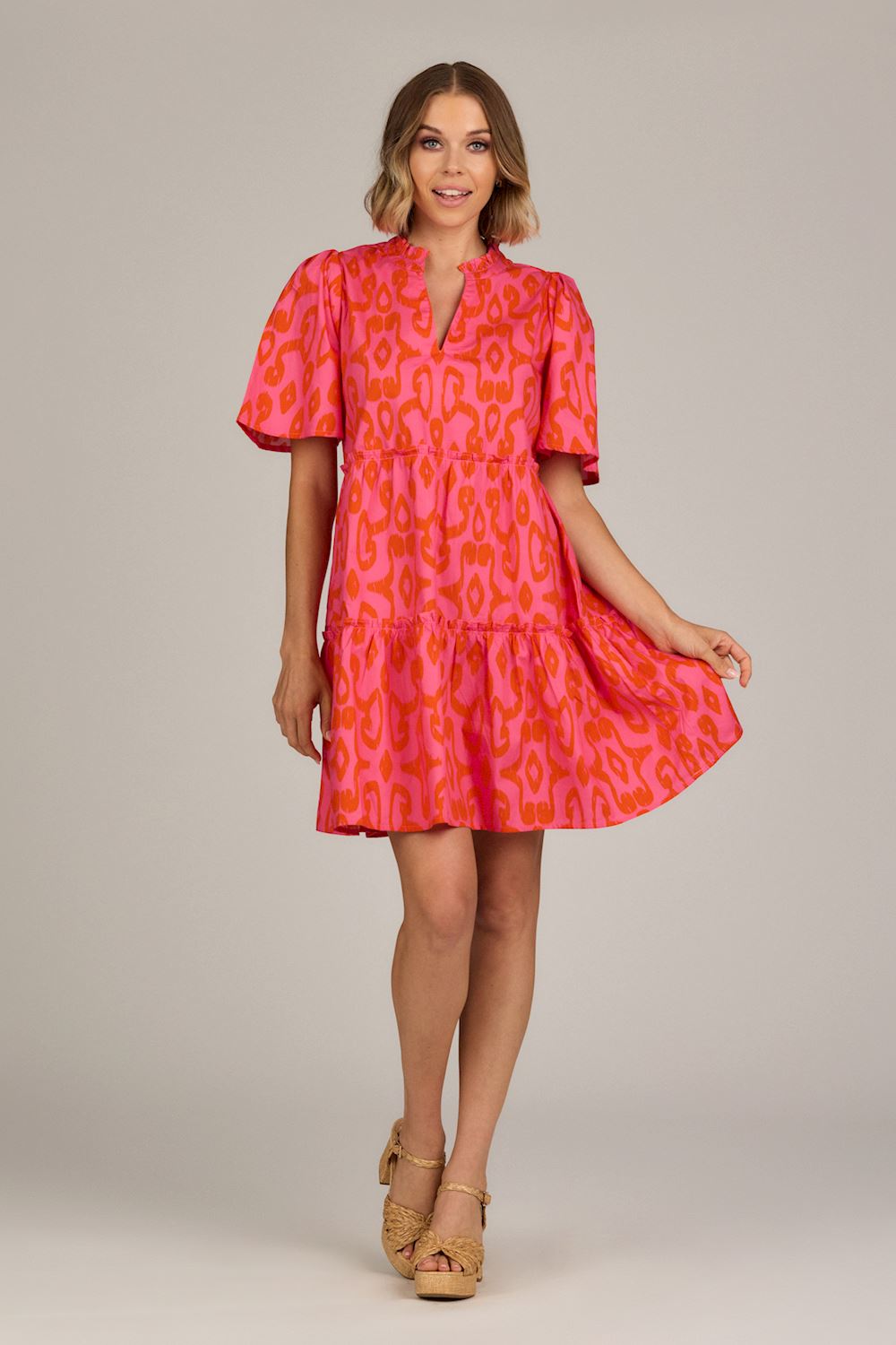 Kit Printed Dress in Pink