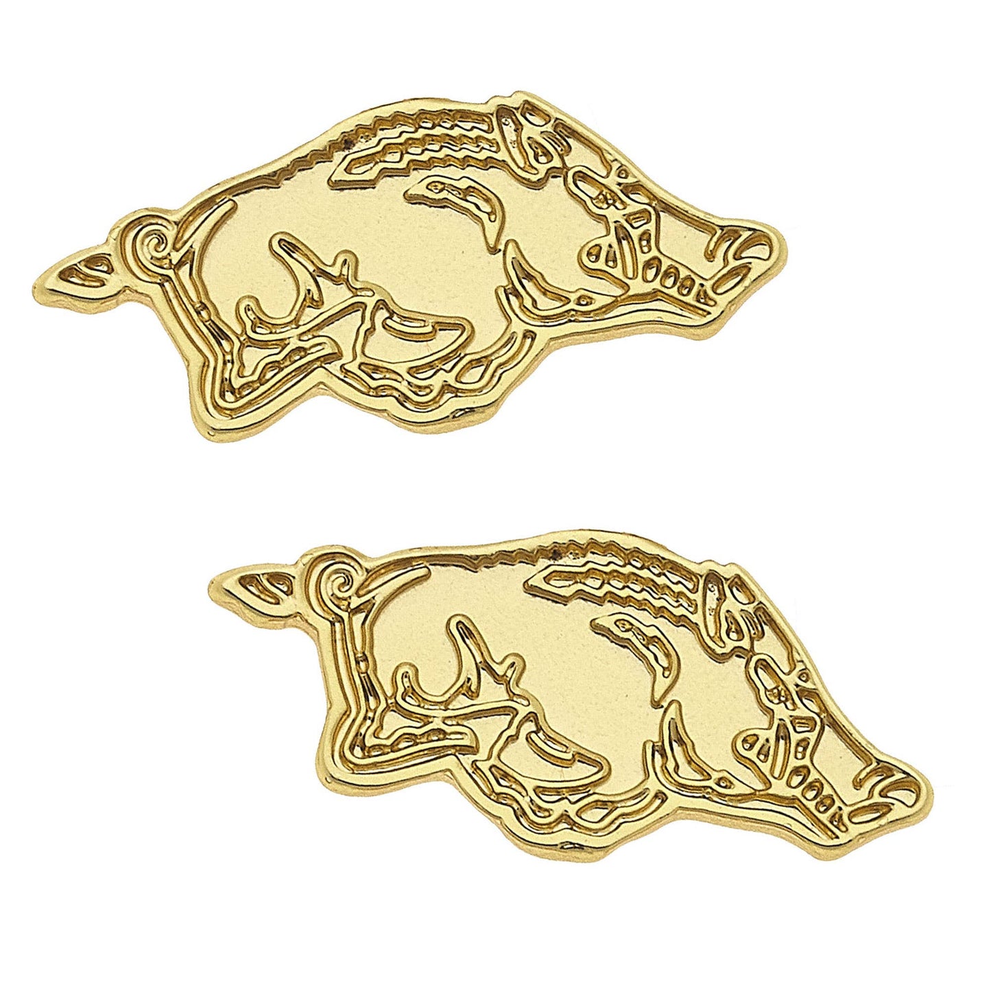 Arkansas Razorbacks 24K Gold Plated Stud Earrings