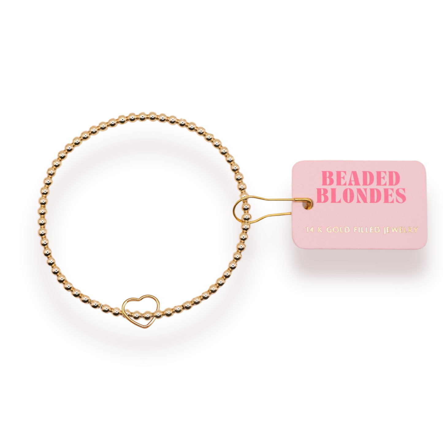 Wire Heart Charm Bracelet: Standard 6.75 inch