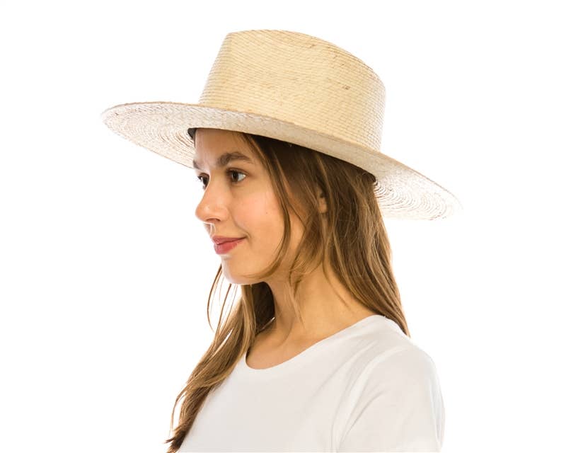 Palm Leaf Straw Rancher Hat
