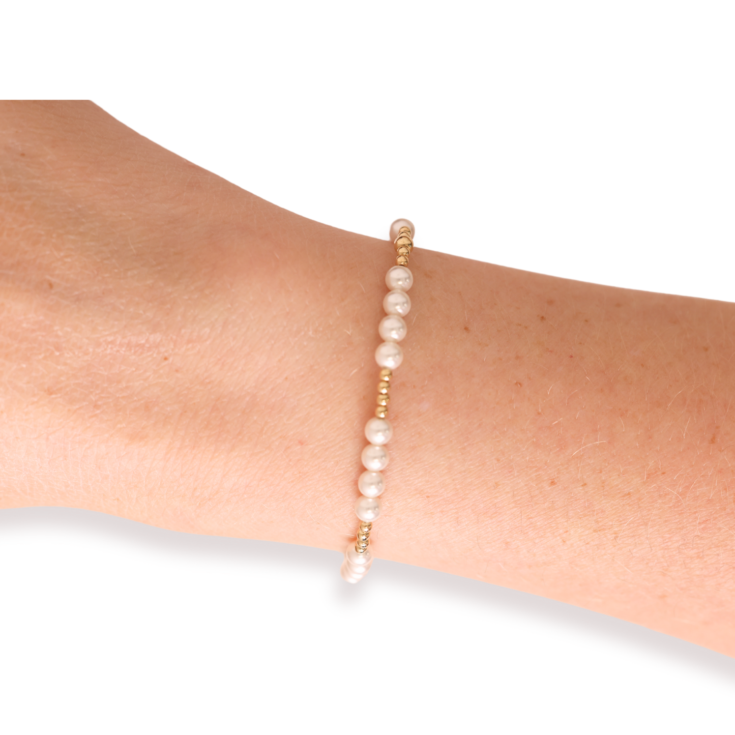 Scottie Bracelet in Gold with Pearl: Extended 7.25 Inch