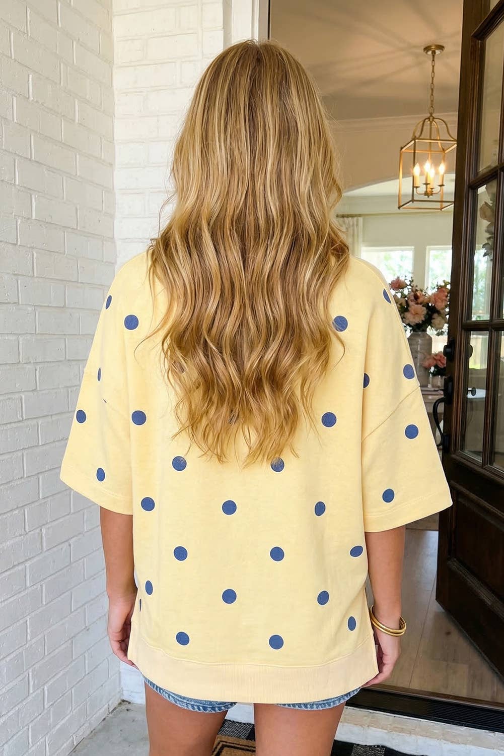 Polka Dot Oversize Blouse: Yellow