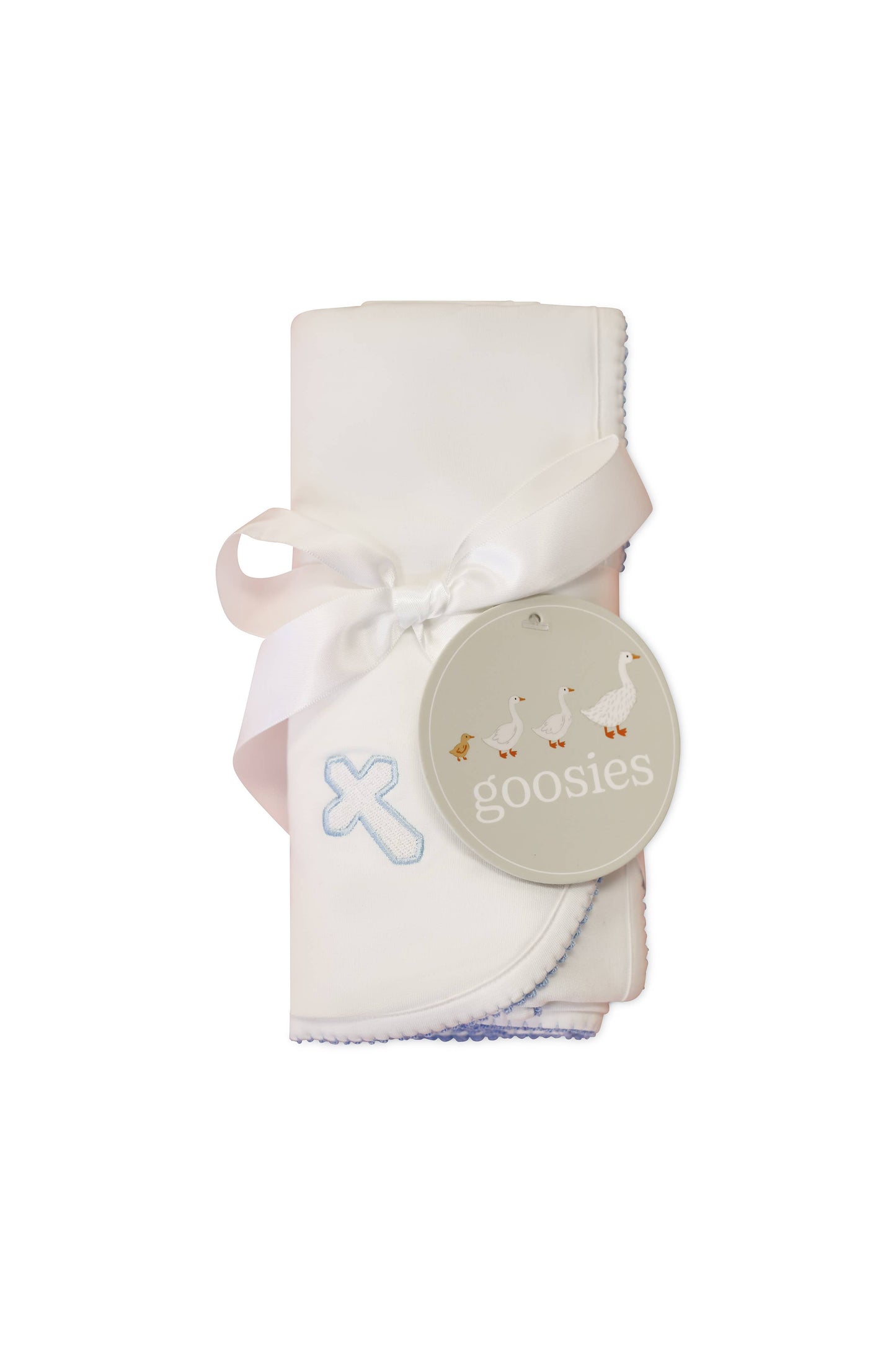 Pip Embroidered Blanket - Blue Cross