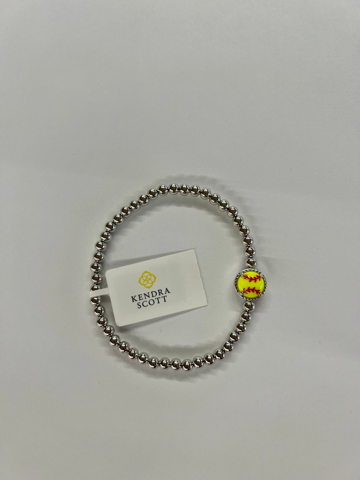 Softball Strech Bracelet Silver