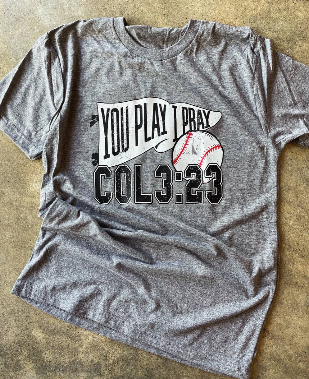 White Flag Baseball Tee Baseball Mom You Play I Pray