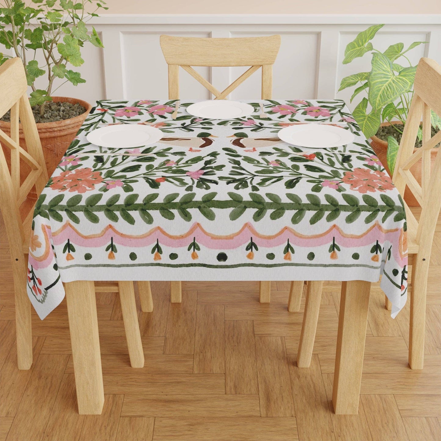 Walk in the Park Square Tablecloth: 55"x55" - Polyester