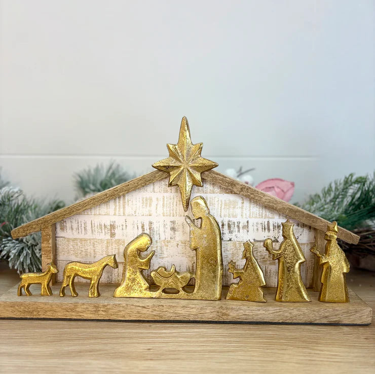Nativity Scene Gold Large