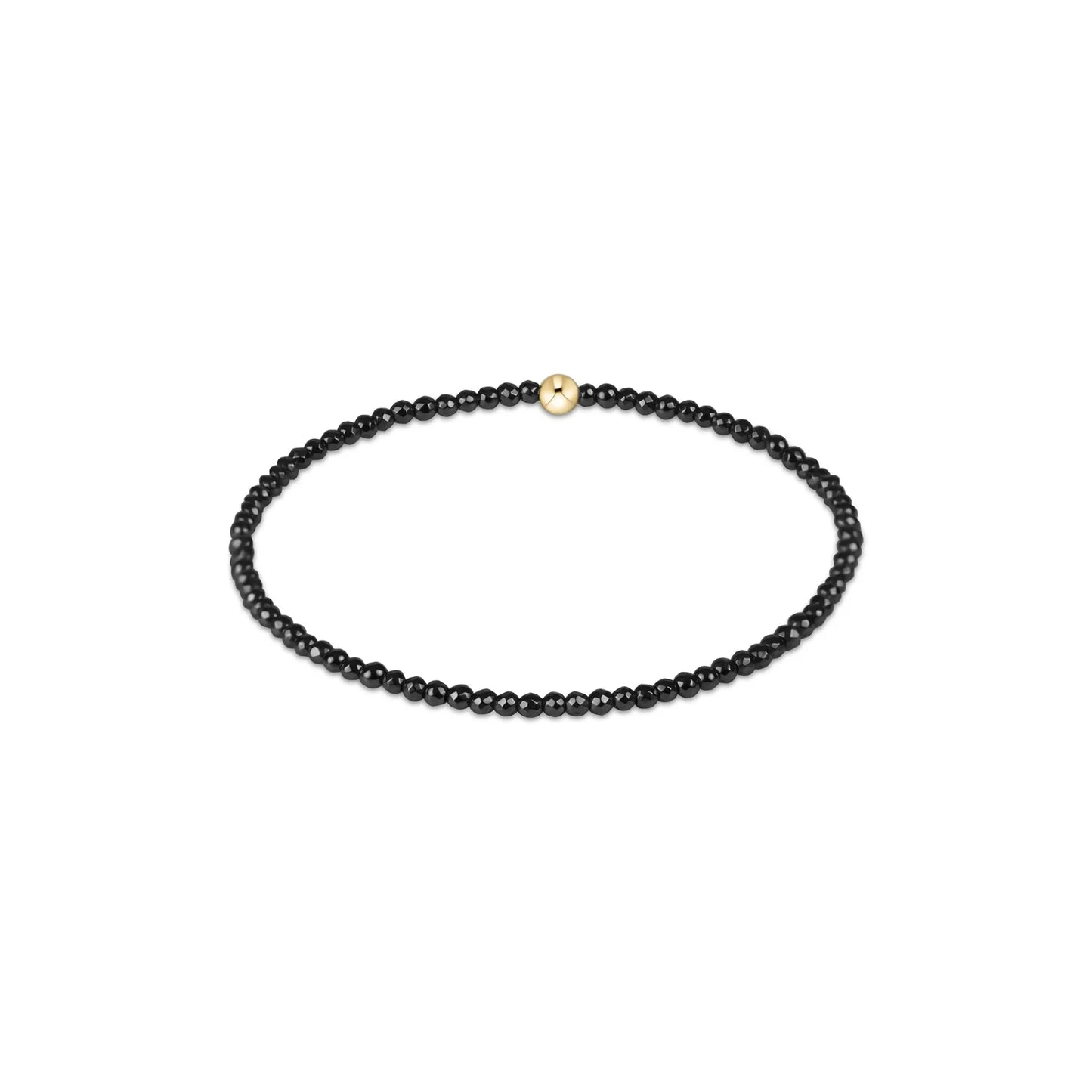 FACETED HEMATITE 2MM BEAD BRACELET