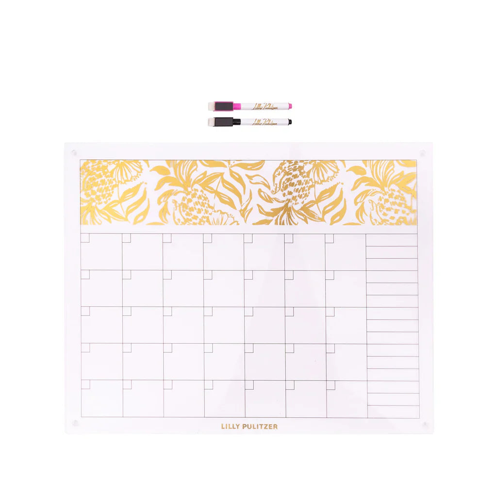 Acrylic Dry Erase Calendar in Gold Metallic Bon Viva
