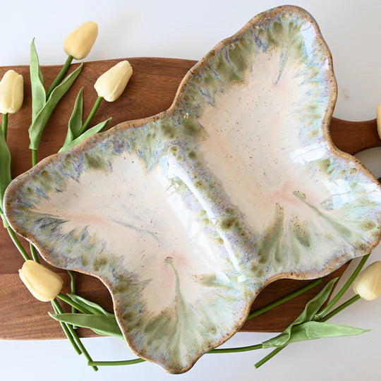 Butterfly Divided Bowl in Botanical
