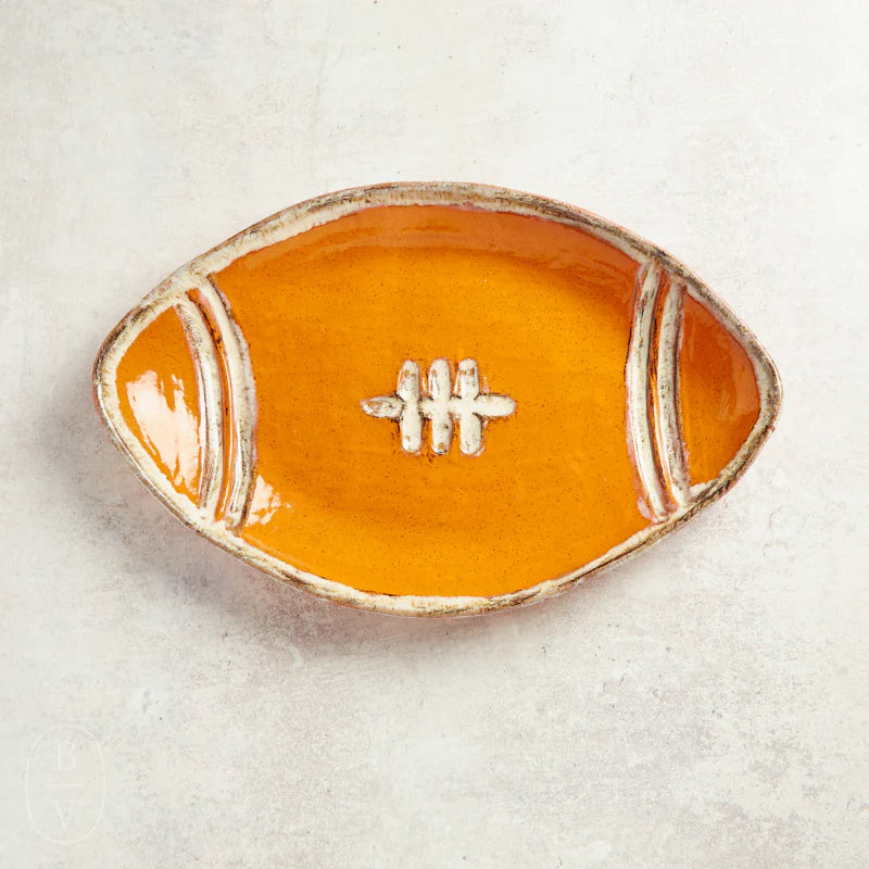 Tailgate Football Platter in Orange