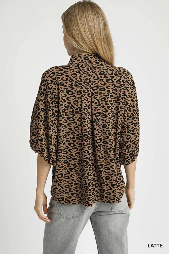 Animal Print Jacquard Top