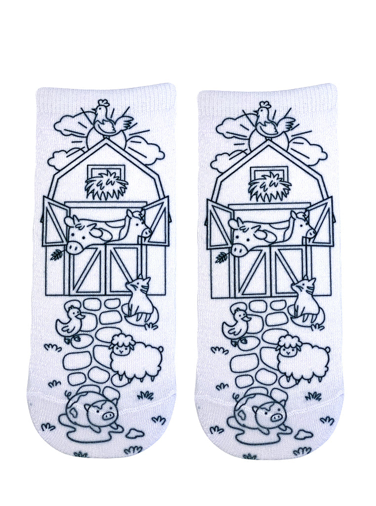 Farm Coloring Socks