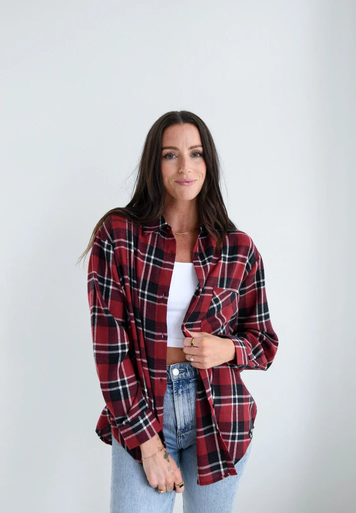 U of A Meyer Varsity Plaid Top
