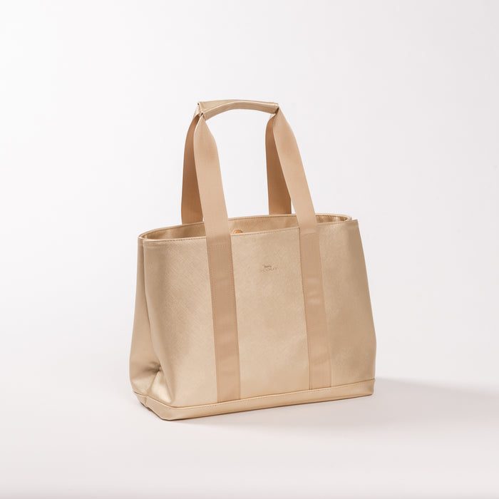 Miss Manors Tote Gold Faux Leather