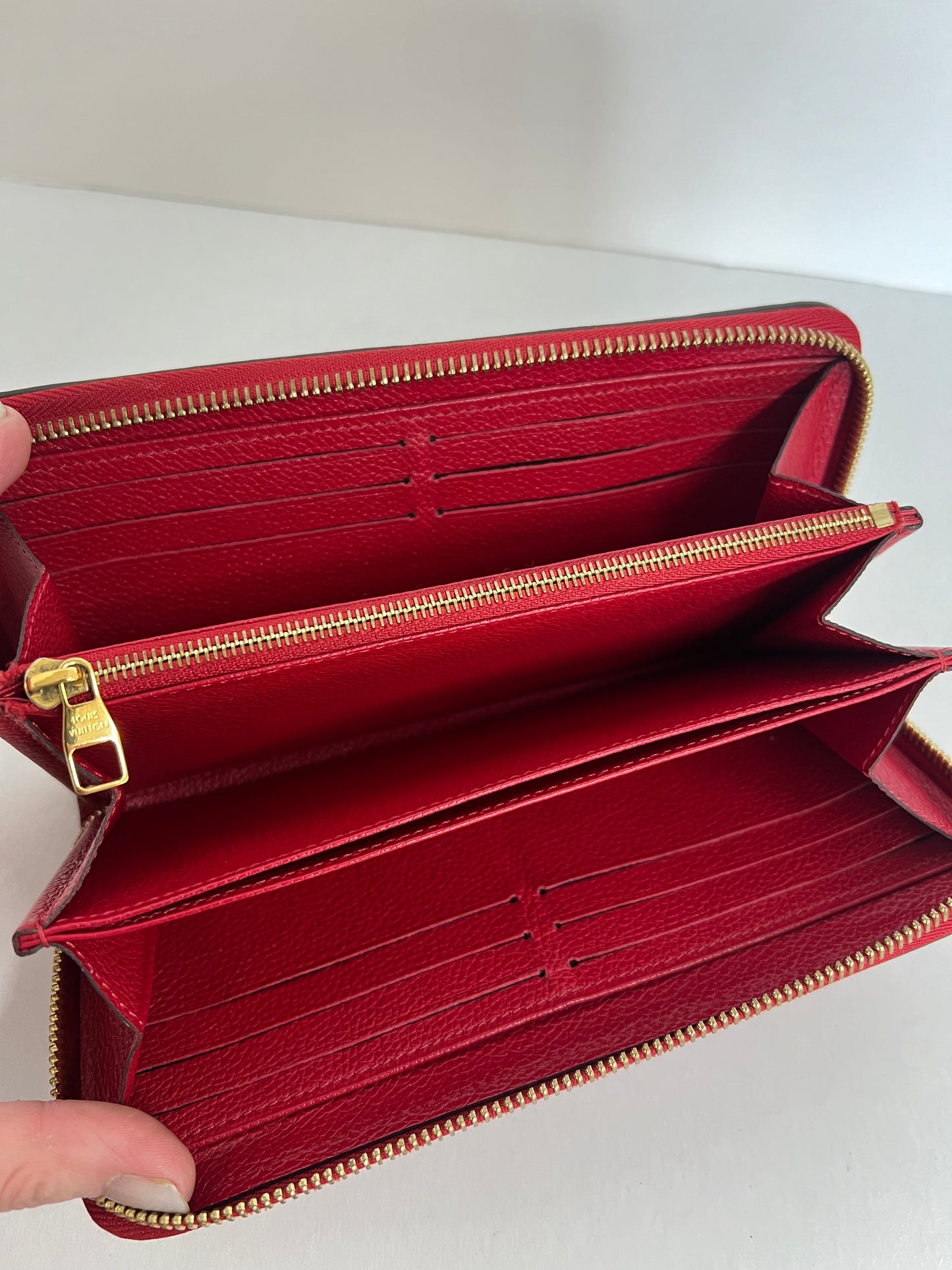 Pre-Loved Louis Vuitton Empreinte Zippy Wallet Red