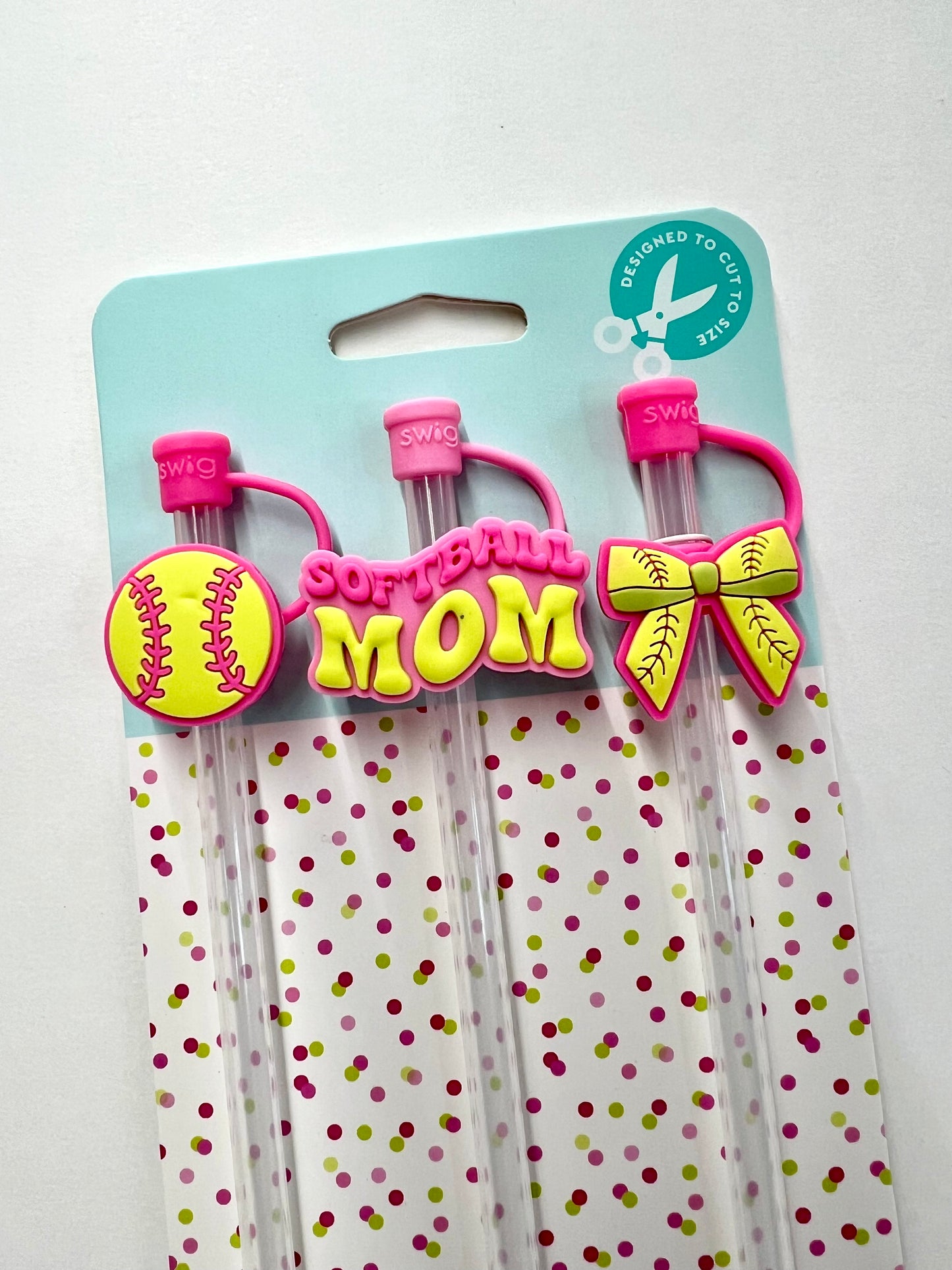 Pitch Hit Run Straw Topper Set
