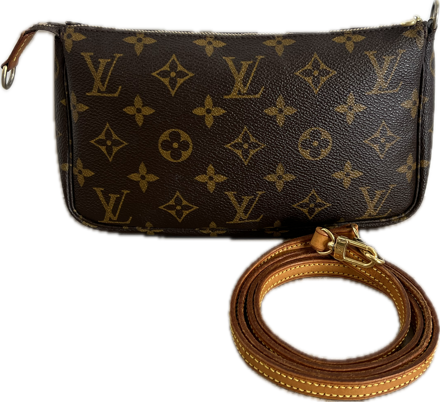 Pre-Loved Louis Vuitton Monogram Pochette with Crossbody Strap