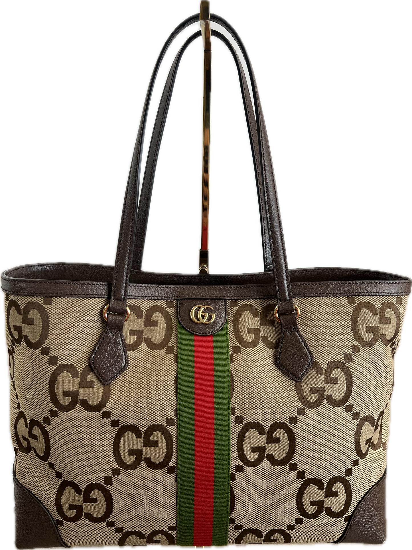 Pre-Loved Gucci Jumbo GG Ophidia MM Tote with Dustbag