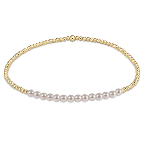 Gold Bliss 2mm Bead Bracelet Pearl