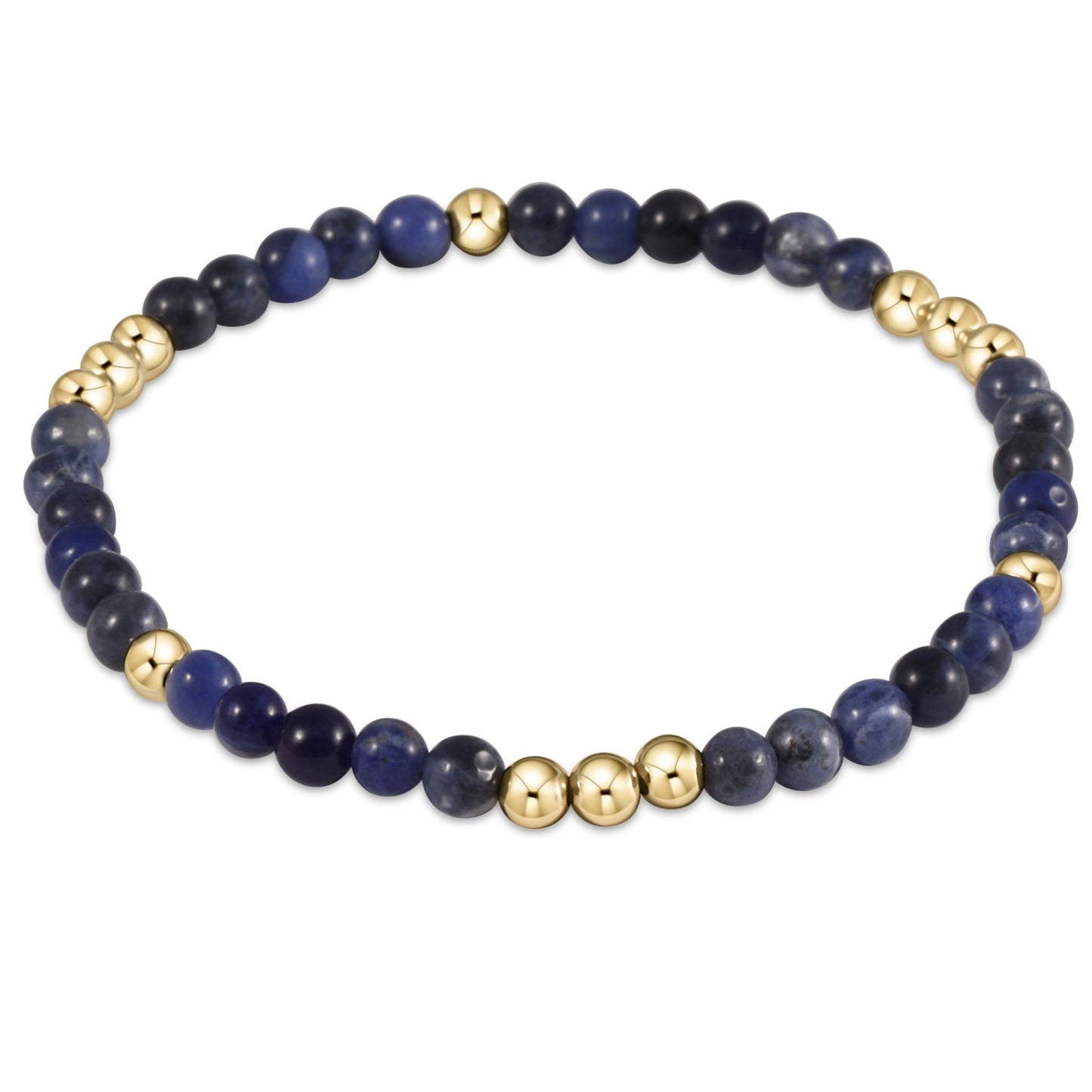 Worthy Pattern 3mm Bead Bracelet Lapis