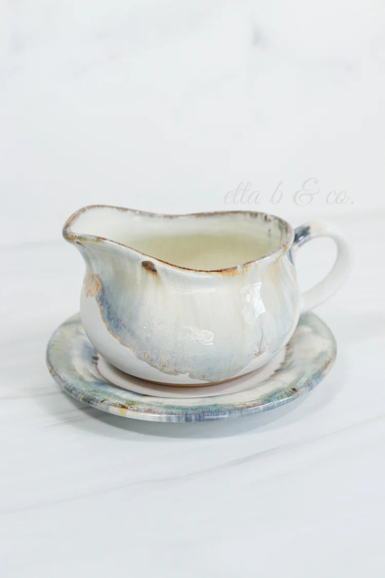 Etta B pottery Gravy Boat and Saucer