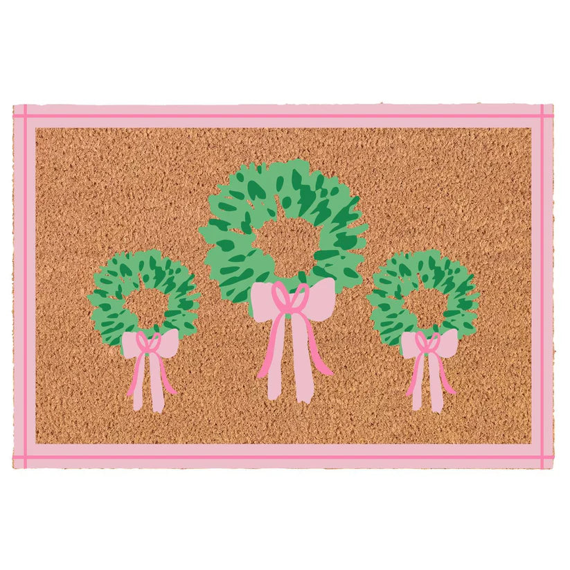 Rosy Wreaths Door Mat